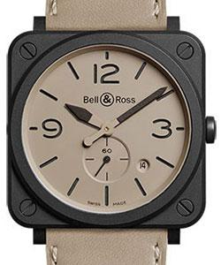 BR-S Desert Type 39mm in Ceramic on Beige Calkskin Leather Strap with Beige Dial