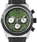 Fastrider Chrono 42mm in Steel with Ceramic Bezel on Black Leather Strap with Green Dial