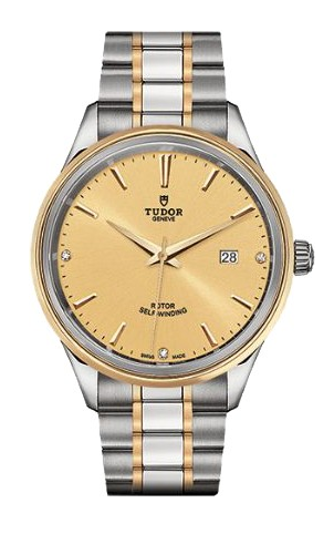 Tudor Style Series in Yellow Gold with Steel Bezel