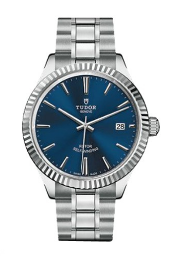 Style Series in Brushed with Polished Steel on Brushed with Polished Steel Bracelet with Blue Dial