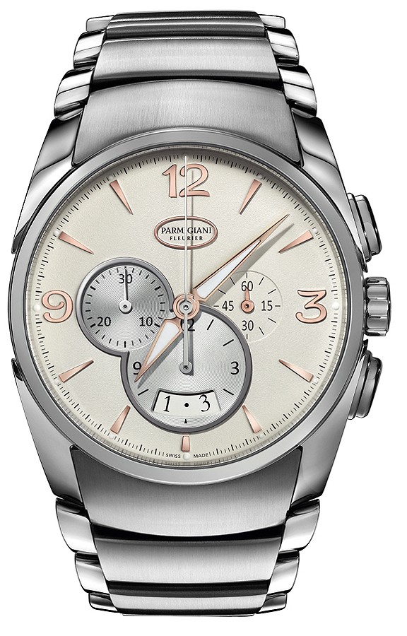 Tonda Metrographe 40mm Automatic in Steel on Steel Bracelet with White Dial