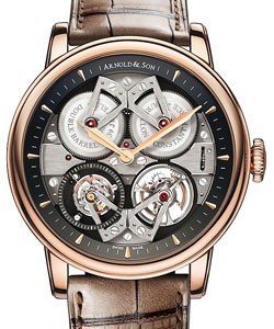 Constant Force Tourbillon 46mm in Rose Gold - Limited to 28 on Brown Alligator Leather Strap with Skeleton Dial