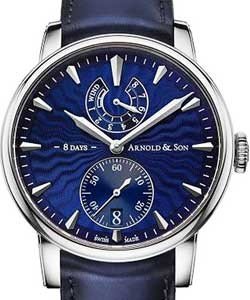 Eight Day Royal Navy  in Steel on Blue Calf Leather Strap with Blue Guilloche Lacquer Dial