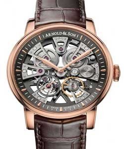 Nebula 41.5 mm in Rose Gold on Brown Antracite Calf Leather Strap with Anthracite Coloured-Light Grey Dial