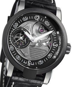 Armin Strom Racing 43mm in Steel with PVD Black and Titanium on Genuine Black Alligator Strap with Silver Dial