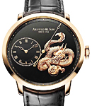 TB Dragon in Rose Gold on Black Alligator Leather Strap with Black Dial