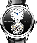 UTTE 42mm in Palladium on Black Alligator Leather Strap with Black Dial