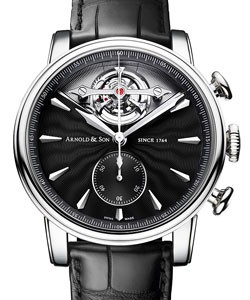 TEC1 Series 45mm in White Gold on Black Alligator Leather Strap with Dazzling Black Guilloche Dial