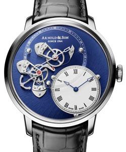 Instrument Collection 43.5mm in White Gold on Black Alligator Leather Strap with PVD Blue Plated Dial