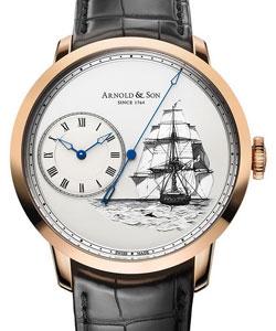 TB Beagle Set in Rose Gold on Black Alligator Leather Strap with Silvery Black Opaline Dial