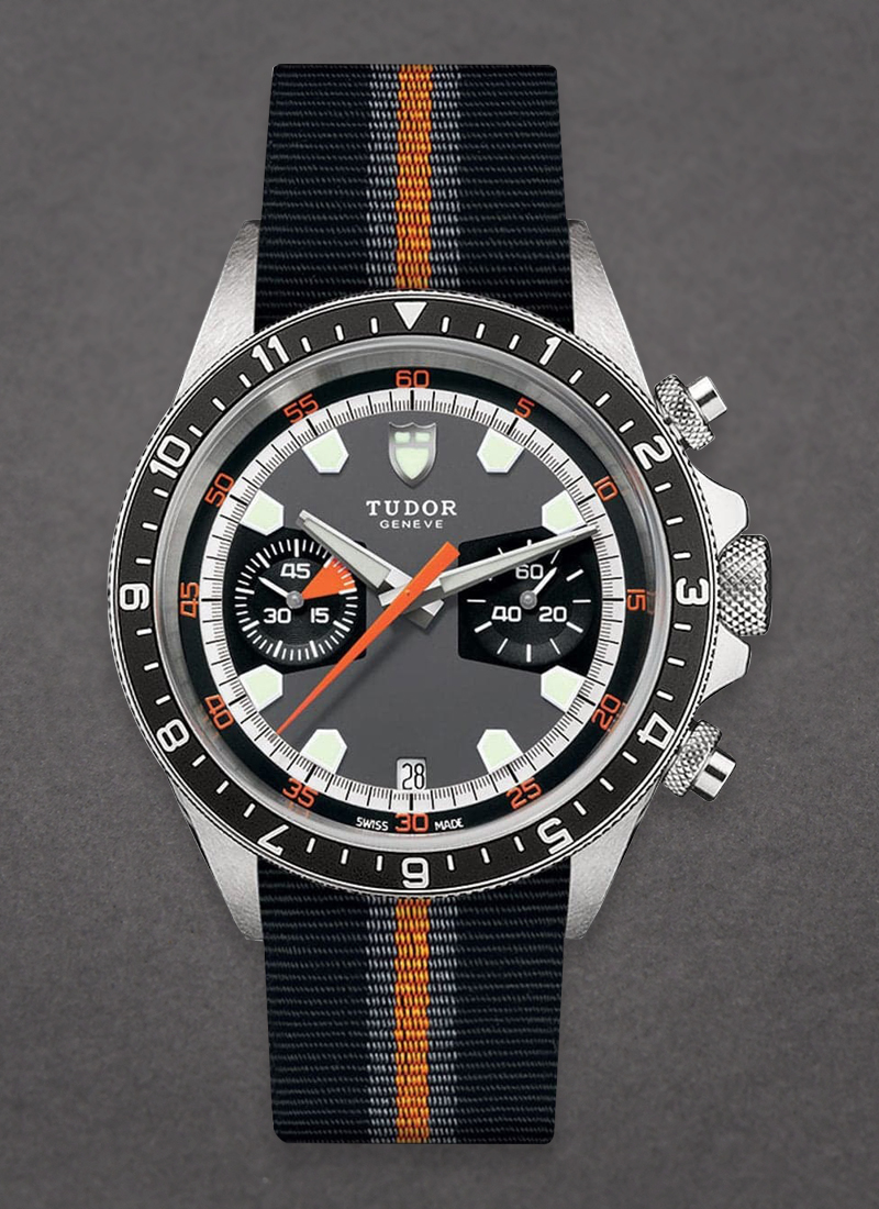 Tudor Heritage Chrono in Steel with Black Bezel