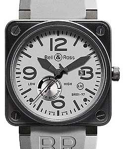 BR01 97 Power Reserve in Black PVD Steel on Grey Rubber Strap with Grey Dial