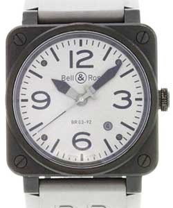 BR 03-92 in Steel on Grey Rubber Strap with Grey Dial