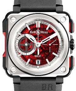 BR-X1 Red II Hyperstellar in Titanium and Ceramic Case with Rubber on Woven Black Rubber Strap with Skeleton Dial - Limited Edition