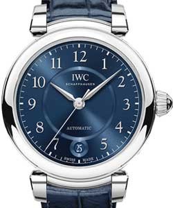 Da Vinci in Steel on Dark Blue Alligator Leather Strap with Blue Dial
