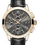 Ingenieur Chronograph 42mm in Rose Gold On Black Leather Strap with Slate Dial