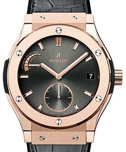 Classic Fusion Power Reserve Chronograph in Rose Gold On Black Alligator Leather Strap with Gray Sunbrust Dial