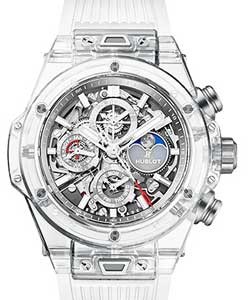 Big Bang Unico Perpetual Calendar in Sapphire - Limited to 50 Pieces On White Rubber Strap with Skeleton Dial