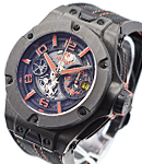 Big Bang Unico Ferrari 45mm Automatic in Carbon - Limited to 500 Pieces on Black Alcantara Rubber with Red Stitching Strap with Skeleton Dial