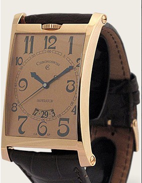Imperator in Rose Gold on Brown Leather Strap with Champange Dial