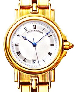 Marine 35mm in Yellow Gold on Yellow Gold Bracelet with Silver Guilloche Roman Dial