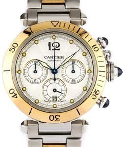 Pasha Chronograph 38mm in 2-Tone on 2-Tone Bracelet with Silver Dial