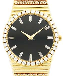 Emperador in Yellow Gold with Diamond Bezel on Yellow Gold Bracelet  with Black Dial