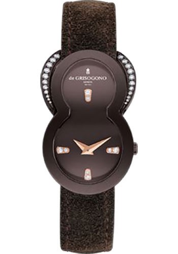Be Eight S03 in Rose Gold and PVD with Diamond Bezel on Brown Madera Leather Strap with Dark Brown Dial