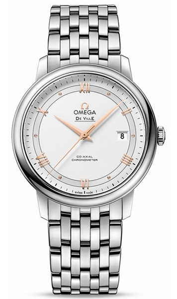 De Ville Prestige Co-Axial in Steel on Steel Bracelet with Silver Opaline Dial