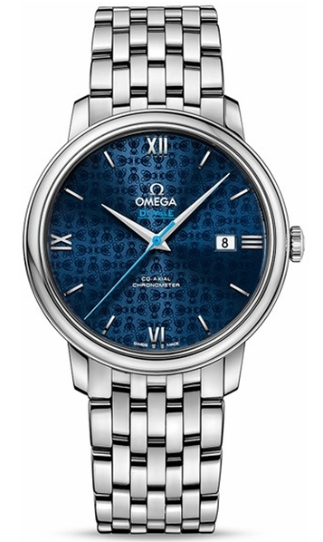 De Ville Prestige Co-Axial in Steel on Steel Bracelet with Blue Teddy Bear Pattern Dial