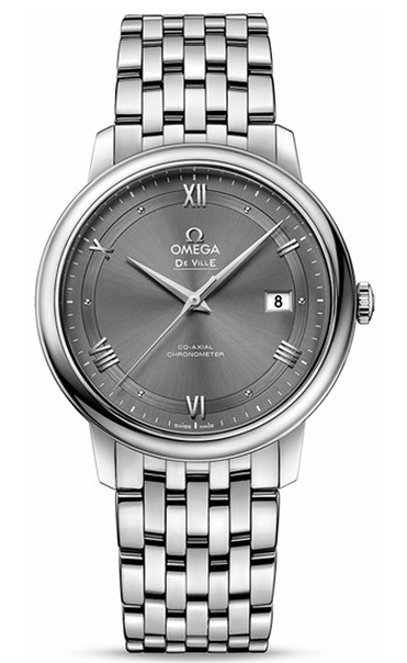 Deville Prestige in Steel on Steel Bracelet with Grey Dial