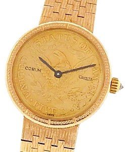 Gold Coin 22mm Quartz in Rose Gold on Rose Gold Bracelet with 1892 Gold Coin Dial