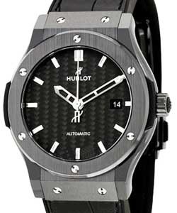 Classic Fusion 42mm in Black Ceramic On Black Alligator Leather Strap with Black Dial