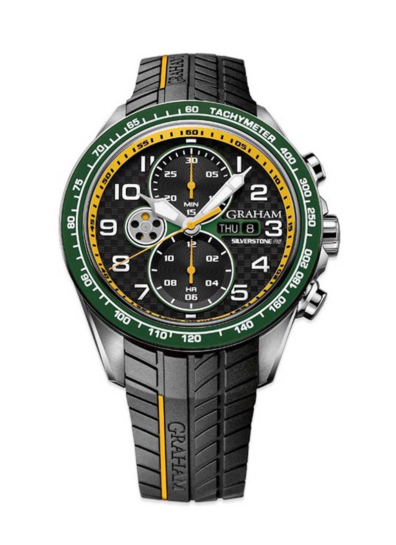 Graham Silverstone RS Racing in Steel with Green Bezel