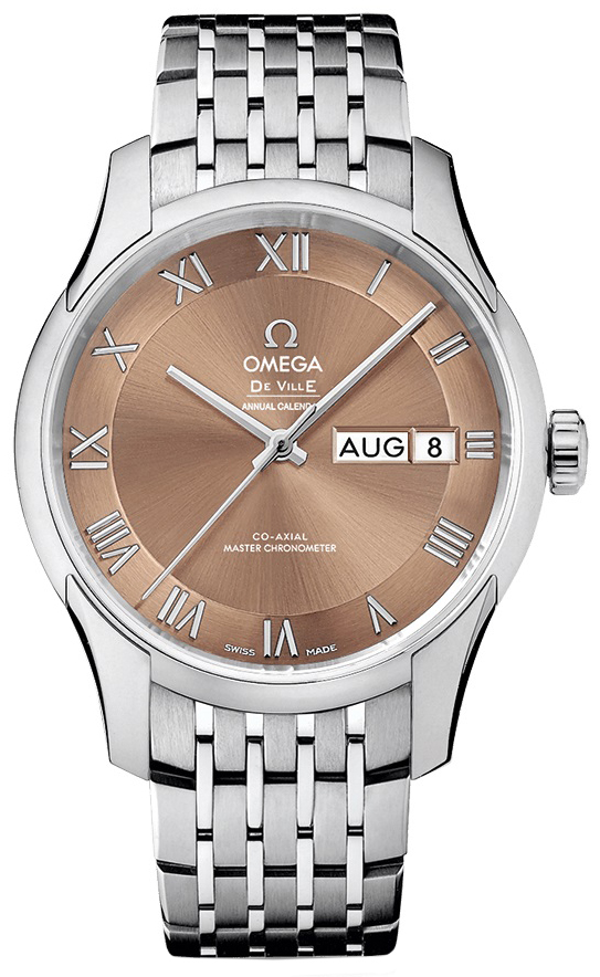 De ville Day-Date 41mm Automatic in Steel on Steel Bracelet with Bronze Dial