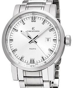 Pacific Grand 43mm in Steel on Steel Bracelet in Silver Silvertone Indices Dial
