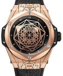 Big Bang Sang Bleu in King Gold - Limited Edition of 100 Pieces on Black Rubber and Schedoni Leather Strap with Black Dial