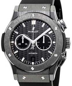 Classic Fusion Chronograph 42mm in Black Ceramic On Black Rubber Strap with Black Carbon Fiber Dial