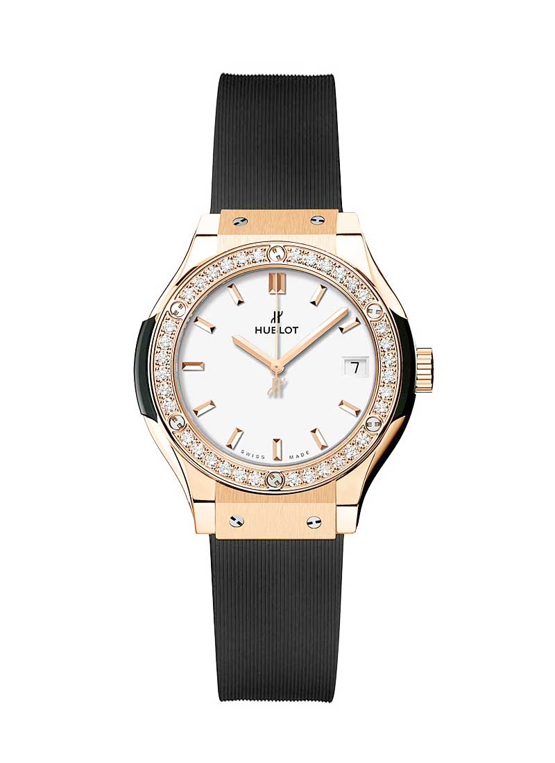 Hublot Classic Fusion 33mm in Rose Gold with Diamond Bezel