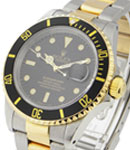 Submariner 40mm in Steel with Yellow Gold Black Bezel on Oyster Bracelet with Black Dial