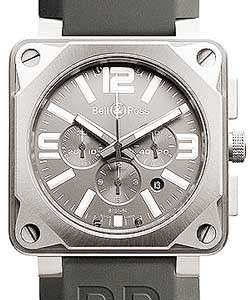 BR 01-94 Pro Titanium Chronograph in Titanium on Grey Rubber Strap with Grey Dial