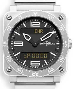 BR 03 Type Aviation in Steel on Steel Bracelet with Black Dial