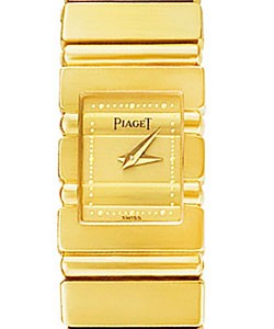 Piaget Mens Square Polo in Yellow Gold on Yellow Gold Bracelet with Champagne Dial