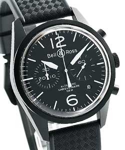 Vintage BR 126 Original Chronograph in PVD Steel on Black Rubber Strap with Black Dial