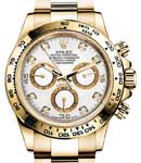 Daytona Yellow Gold on Yellow Gold Oyster Bracelet with White Diamond  Dial