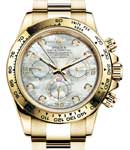 Daytona 40mm Cosmograph 40mm in Yellow Gold on Bracelet with MOP Diamond Dial