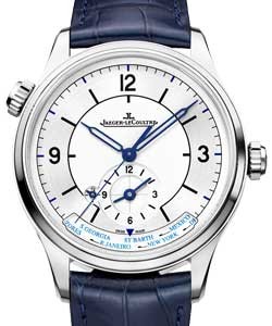 Master Geographic in Steel on Blue Crocodile Strap with Silver Dial