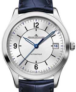 Master Control 39mm in Steel on Blue Leather Strap with Silver Dial