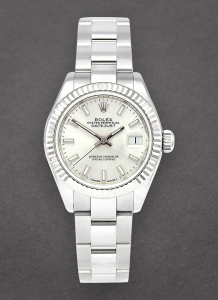Rolex Unworn 279174-SLVSO Datejust 28mm Automatic in Steel with White Gold Fluted Bezel 279174-SLVSO