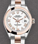2-Tone Datejust 28mm with Domed Bezel on 2-Tone Oyster Bracelet with White Roman Dial